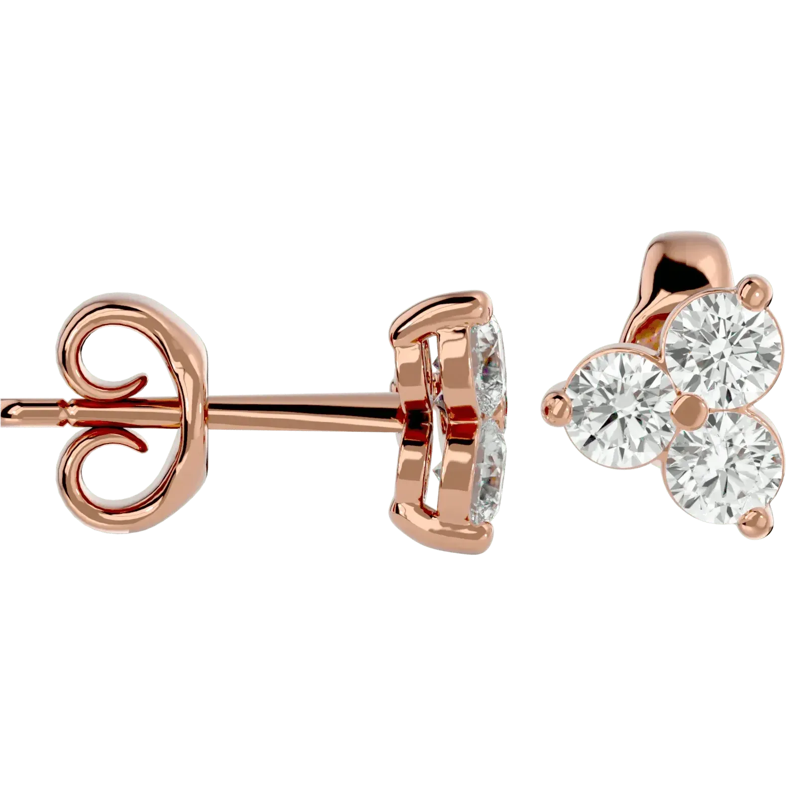 Polestar Round Earrings - Rose Gold - Ice Dazzle - VVX™ Diamond - Solitaire Earrings