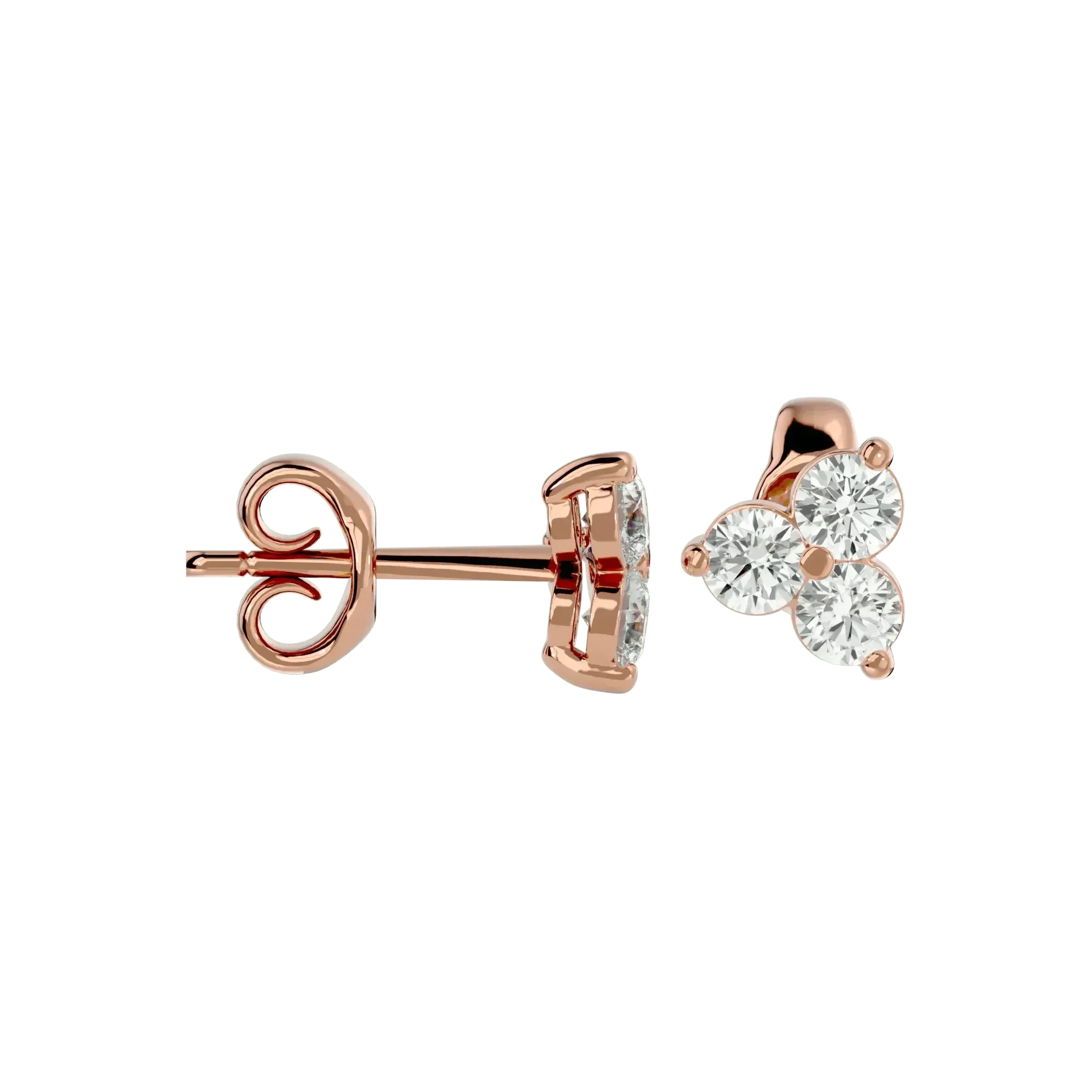 Polestar Round Earrings - Rose Gold - Ice Dazzle - VVX™ Diamond - Solitaire Earrings