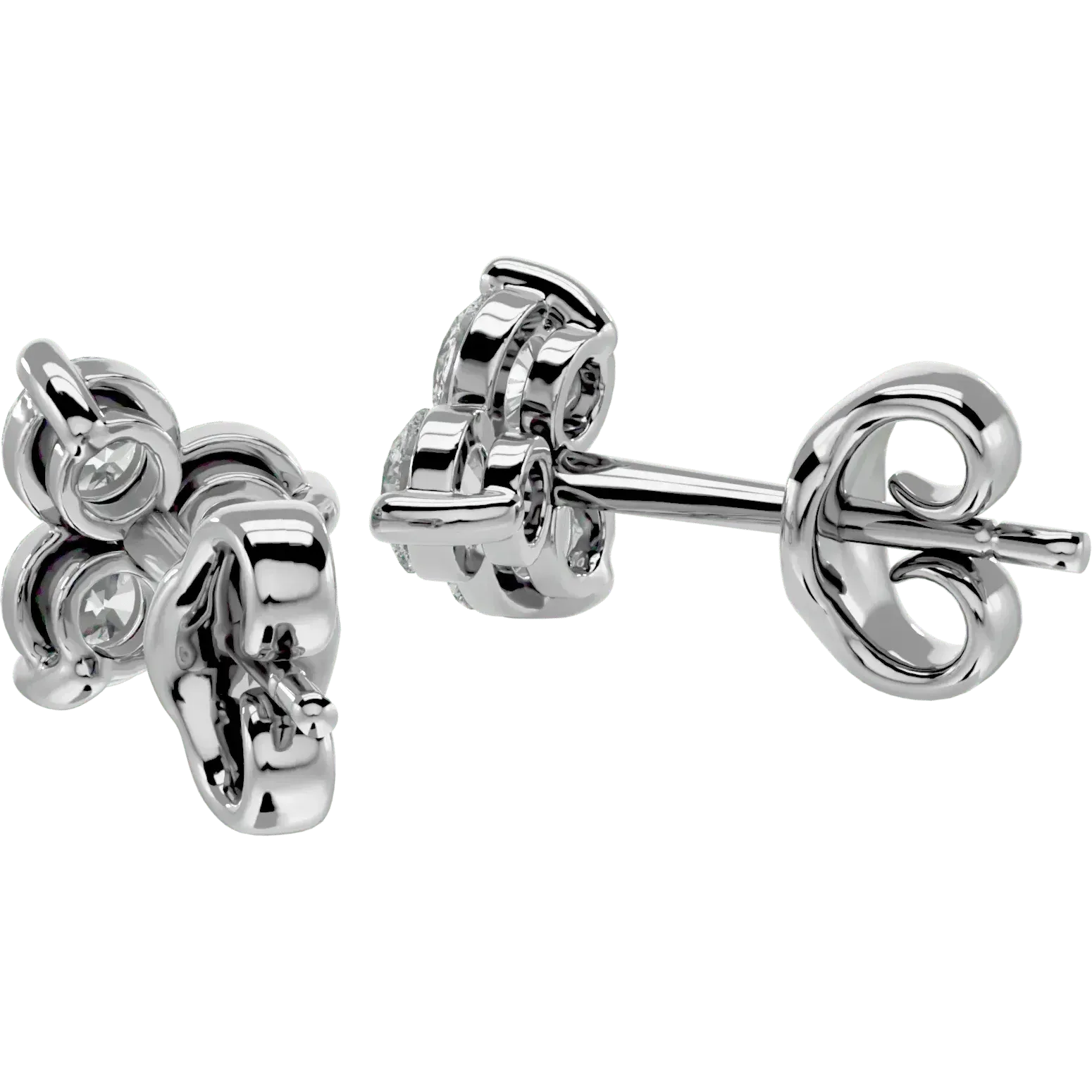 Polestar Round Stud Earrings - White Gold - Ice Dazzle - VVX™ Diamond - Solitaire Earrings