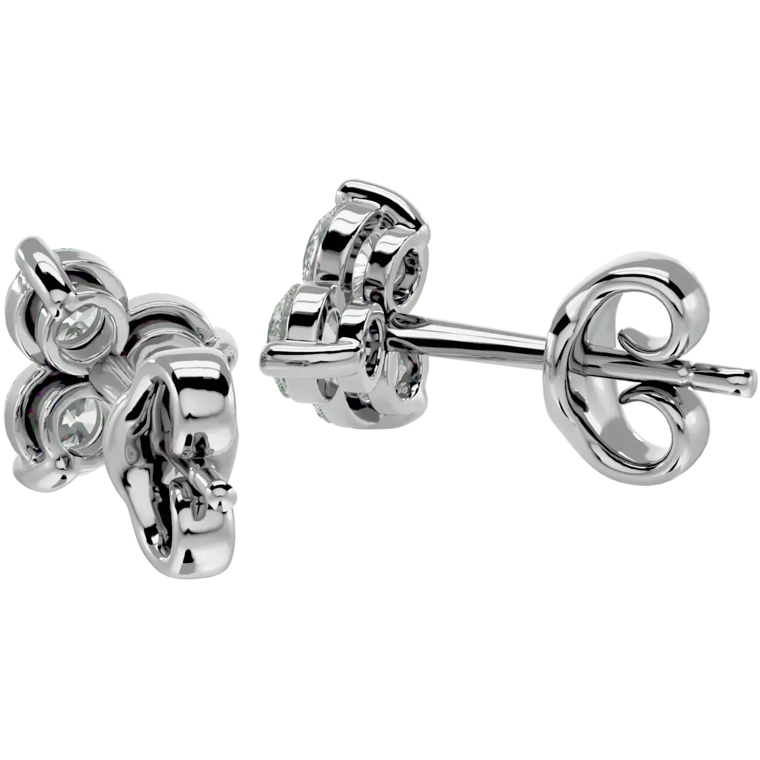 Polestar Round Stud Earrings - White Gold - Ice Dazzle - VVX™ Diamond - Solitaire Earrings