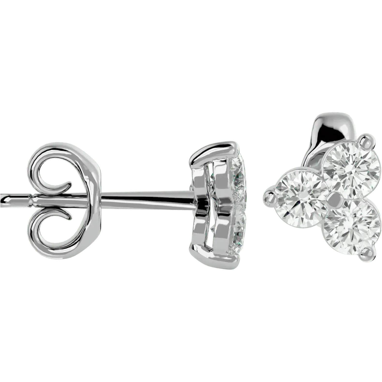 Polestar Round Stud Earrings - White Gold - Ice Dazzle - VVX™ Diamond - Solitaire Earrings