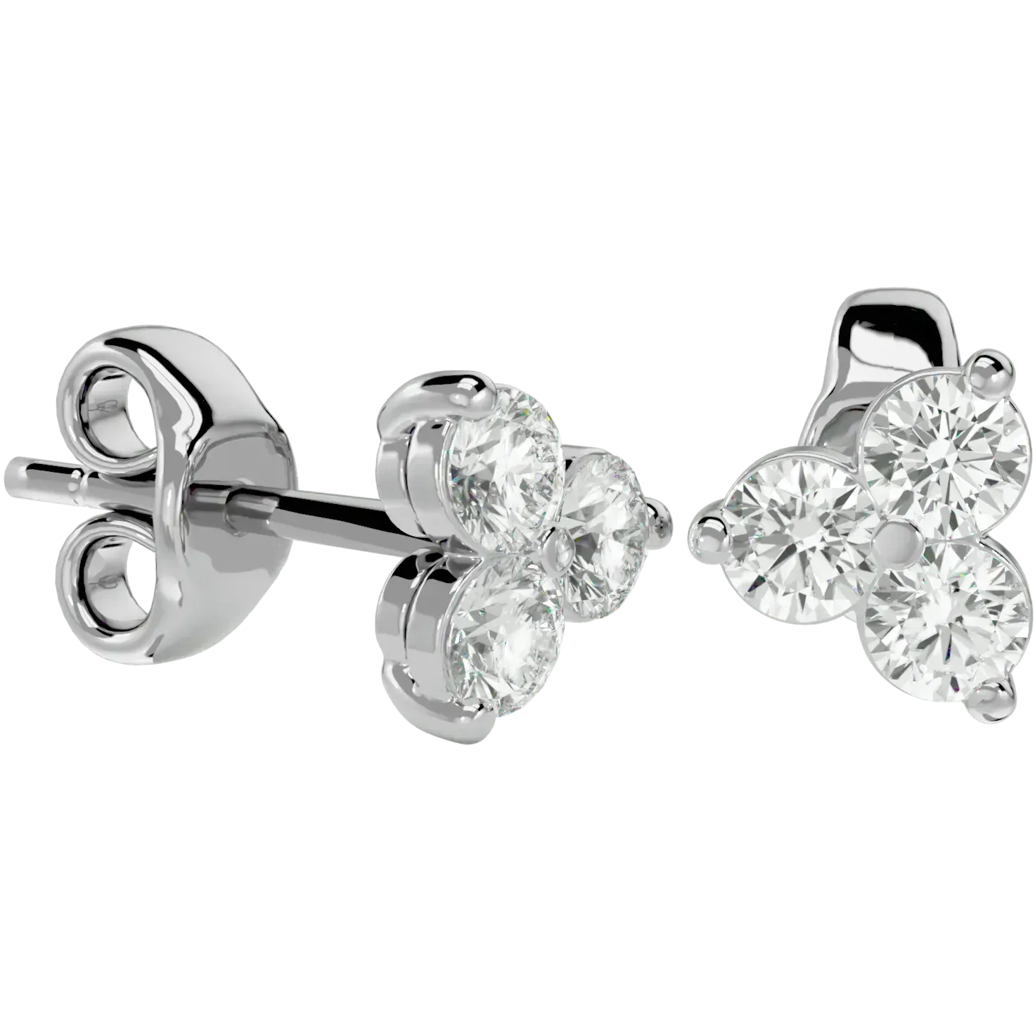 Polestar Round Stud Earrings - White Gold - Ice Dazzle - VVX™ Diamond - Solitaire Earrings
