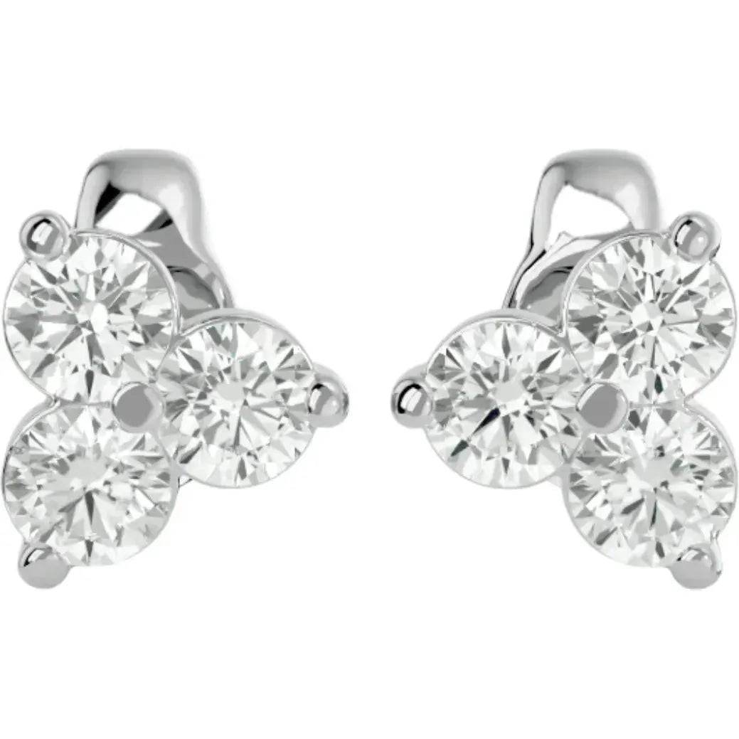 Polestar Round Stud Earrings - White Gold - Ice Dazzle - VVX™ Diamond - Solitaire Earrings