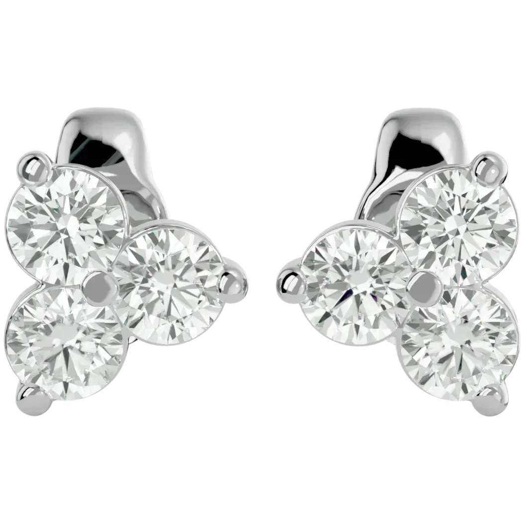 Polestar Round Stud Earrings - White Gold - Ice Dazzle - VVX™ Diamond - Solitaire Earrings