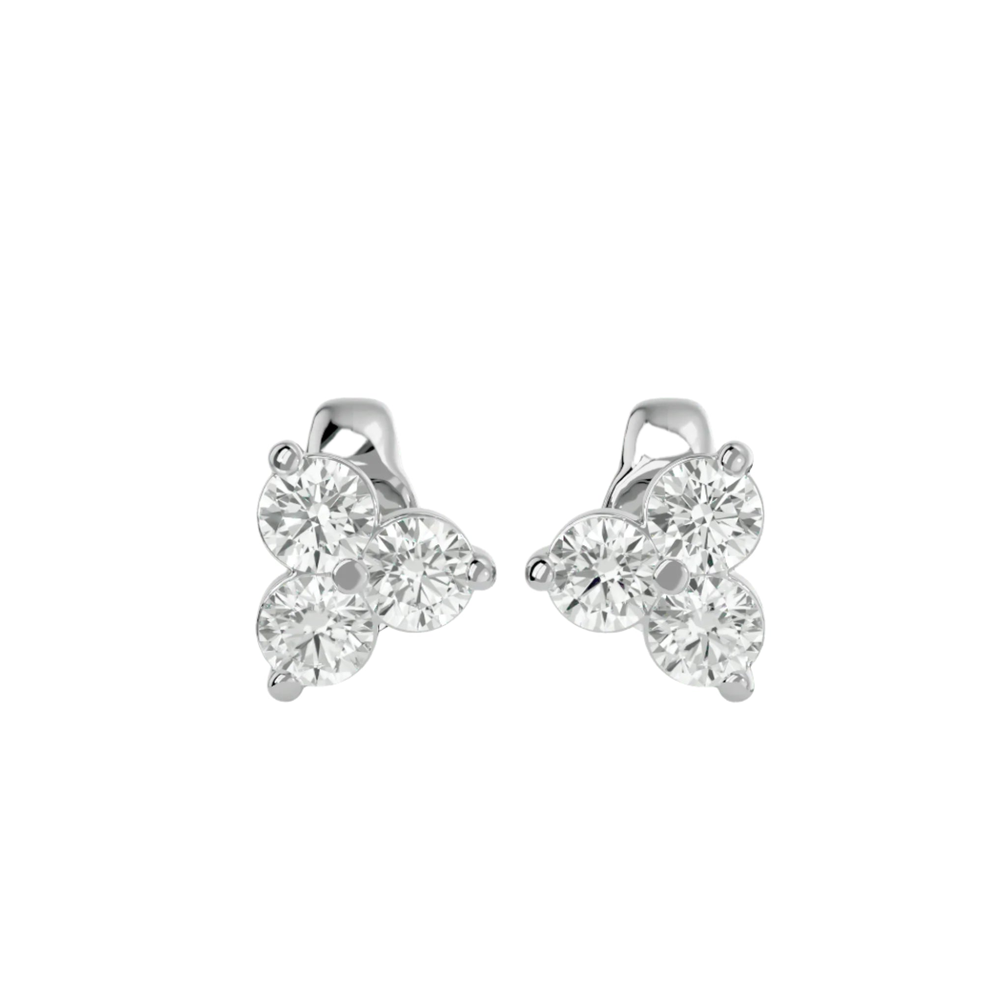 Polestar Round Stud Earrings - White Gold - Ice Dazzle - VVX™ Diamond - Solitaire Earrings