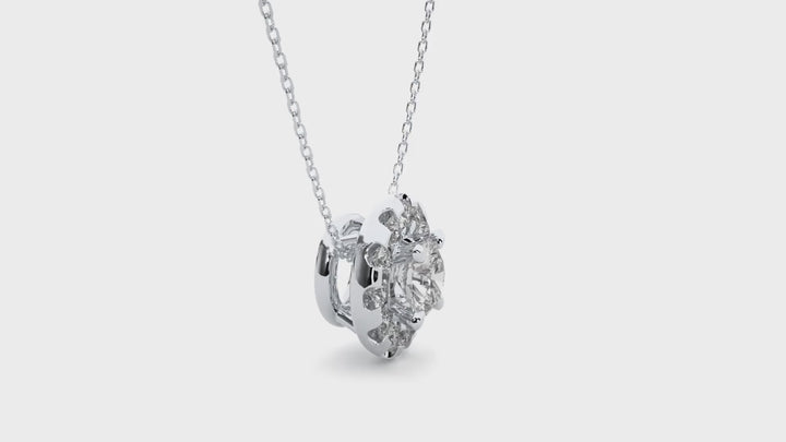 Lab Diamond Halo Solitaire Pendant