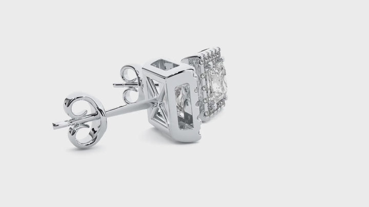 Deneb Round Stud Earrings ( 1.2 ct. tw.) - 14K White Gold