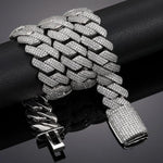Prong Link Cuban Chain Necklace - Ice Dazzle - UltraLux™ Moissanite - Cuban Necklace