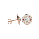 Rigel Round Stud Earrings - Rose Gold - Ice Dazzle - VVX™ Diamond - Solitaire Earrings