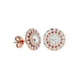Rigel Round Stud Earrings - Rose Gold - Ice Dazzle - VVX™ Diamond - Solitaire Earrings
