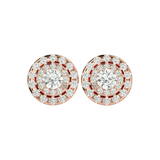 Rigel Round Stud Earrings - Rose Gold - Ice Dazzle - VVX™ Diamond - Solitaire Earrings