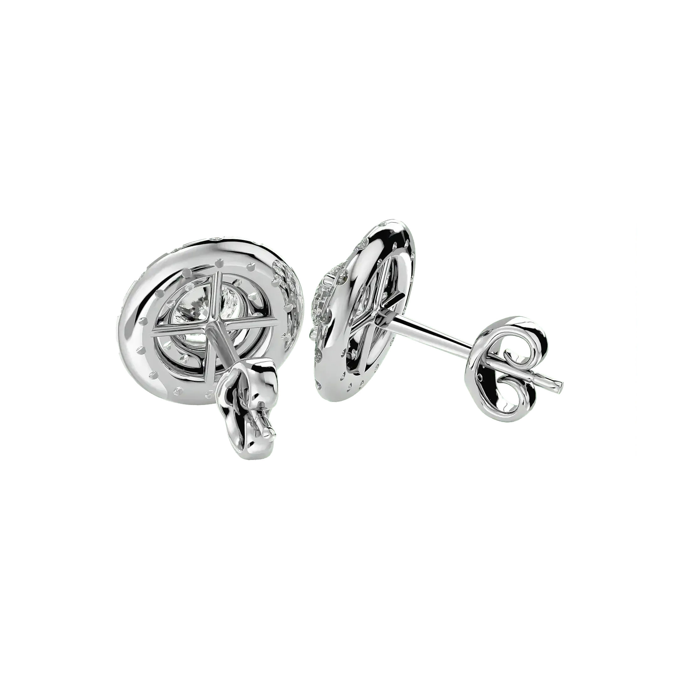 Rigel Round Stud Earrings - White Gold - Ice Dazzle - VVX™ Diamond - Solitaire Earrings