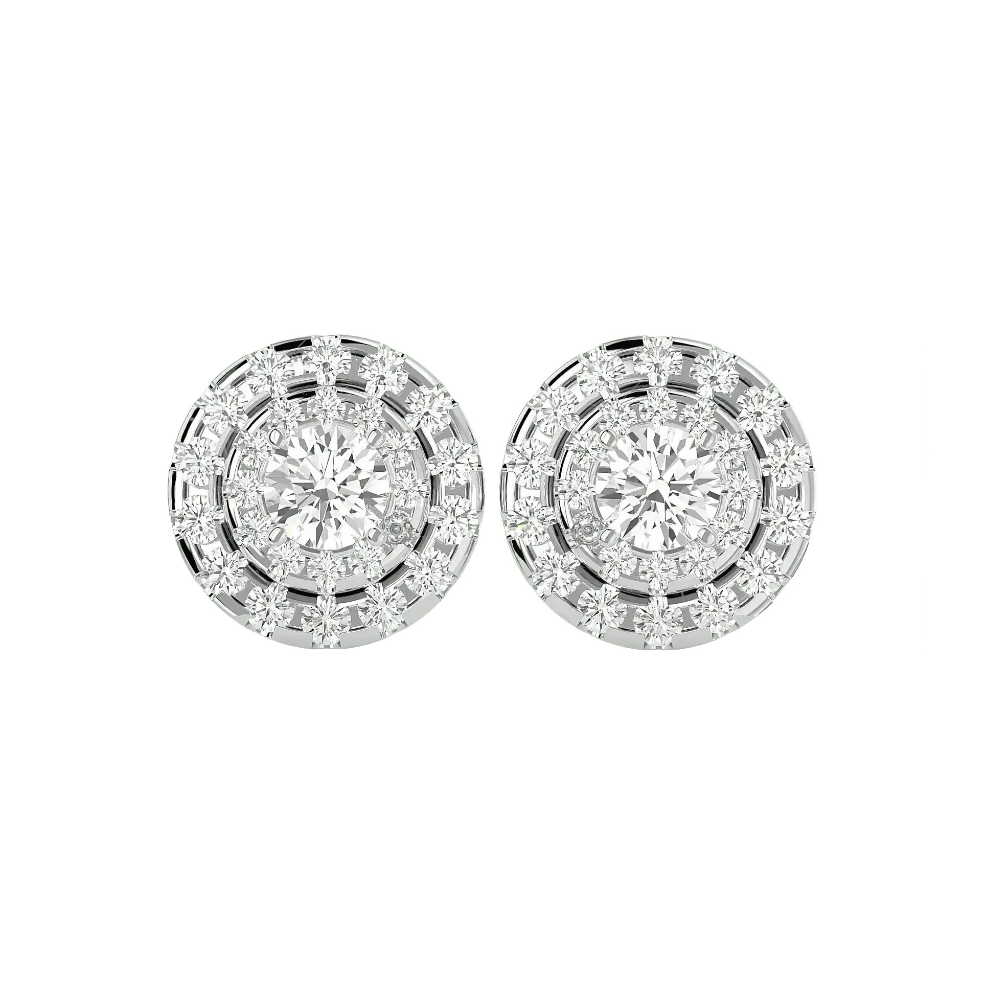 Rigel Round Stud Earrings - White Gold - Ice Dazzle - VVX™ Diamond - Solitaire Earrings