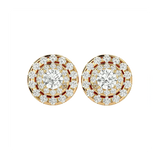 Rigel Round Stud Earrings - Yellow Gold - Ice Dazzle - VVX™ Diamond - Solitaire Earrings