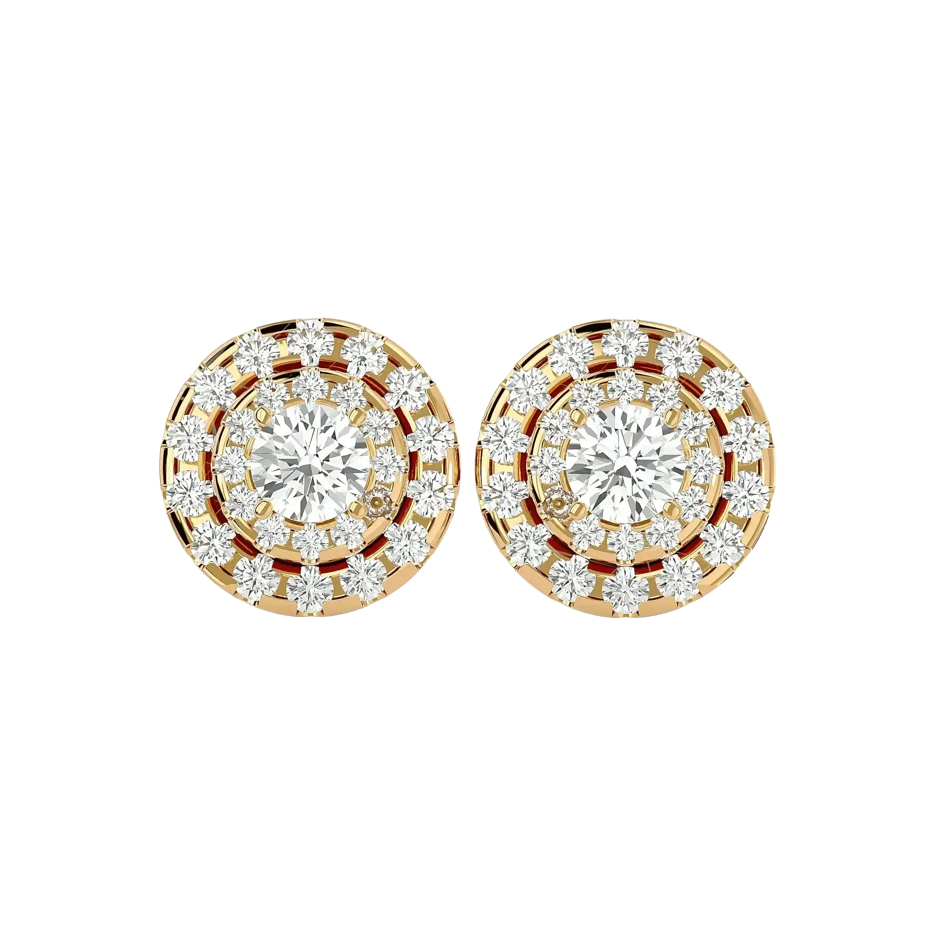 Rigel Round Stud Earrings - Yellow Gold - Ice Dazzle - VVX™ Diamond - Solitaire Earrings