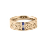 Sapphire & Lab Diamond Men's Wedding Band - Ice Dazzle - VVX™ Lab Diamond - Wedding Ring