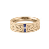 Sapphire & Lab Diamond Men's Wedding Band - Ice Dazzle - VVX™ Lab Diamond - Wedding Ring