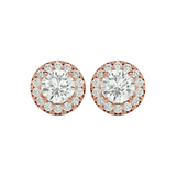 Sirius Round Stud Earrings - Rose Gold - Ice Dazzle - VVX™ Diamond - Solitaire Earrings