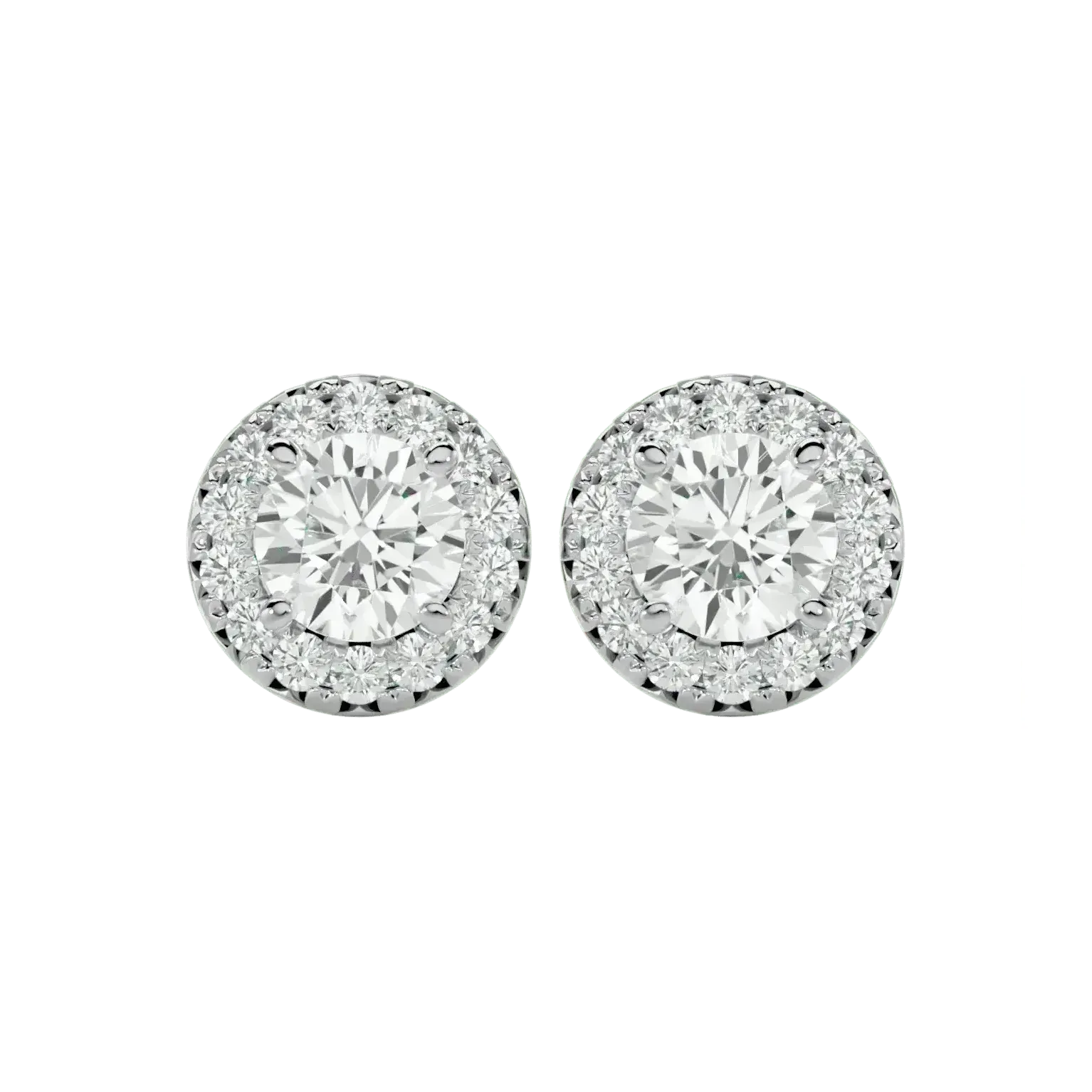 Sirius Round Stud Earrings - White Gold - Ice Dazzle - VVX™ Diamond - Solitaire Earrings