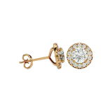 Sirius Round Stud Earrings - Yellow Gold - Ice Dazzle - VVX™ Diamond - Solitaire Earrings