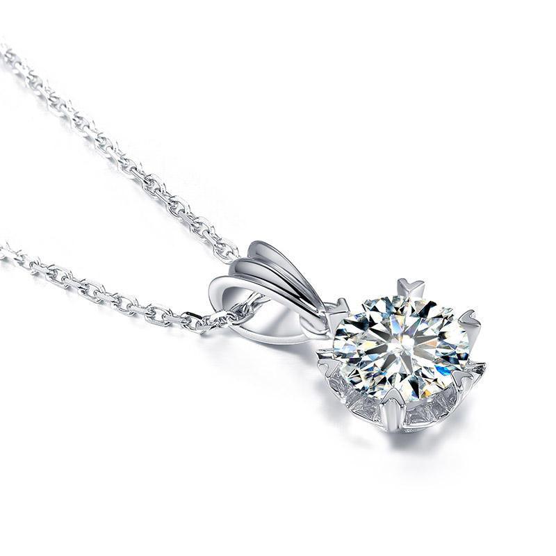 Arctic Bliss - Snowflake Solitaire Pendant - Sterling Silver - Ice Dazzle