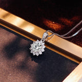 Arctic Bliss - Sunflower Solitaire Pendant - Sterling Silver - Ice Dazzle