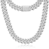 Two Row Cuban Chain Necklace - 20mm - Ice Dazzle - UltraLux™ Moissanite - Cuban Necklace
