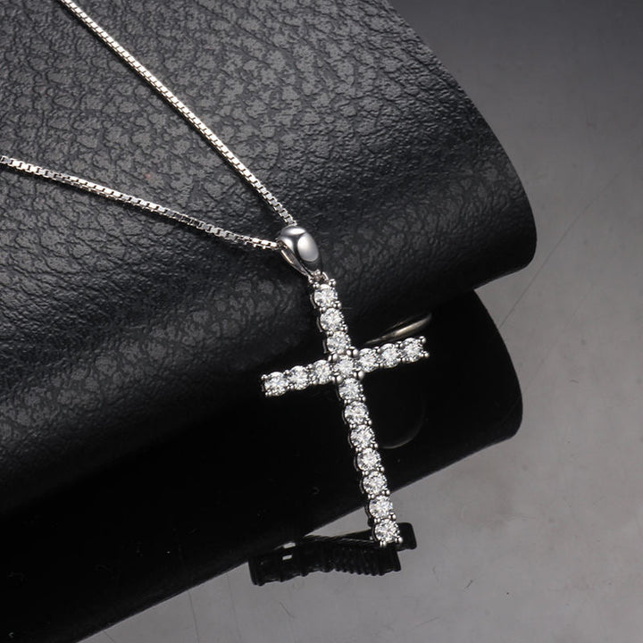 UltraLux™ Divine Brilliance Cross Pendant White Gold - Ice Dazzle - UltraLux™ Moissanite - Fashion Pendant