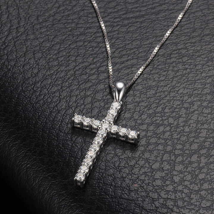 UltraLux™ Divine Brilliance Cross Pendant White Gold - Ice Dazzle - UltraLux™ Moissanite - Fashion Pendant