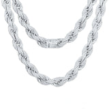 Close-up of the 14mm frosted rope chain's intricate design and clasp