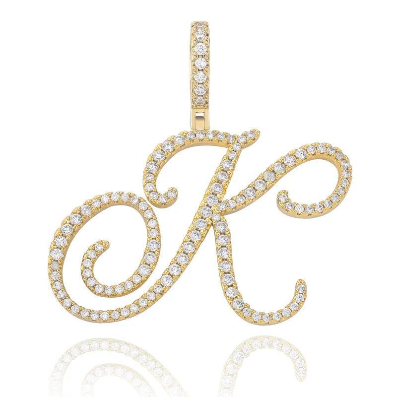 UltraLux™ Moissanite - Cursive Letter Pendant 'A - Z' - Ice Dazzle - UltraLux™ Moissanite - Pendant