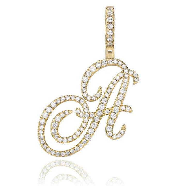 UltraLux™ Moissanite - Cursive Letter Pendant 'A - Z' - Ice Dazzle - UltraLux™ Moissanite - Pendant