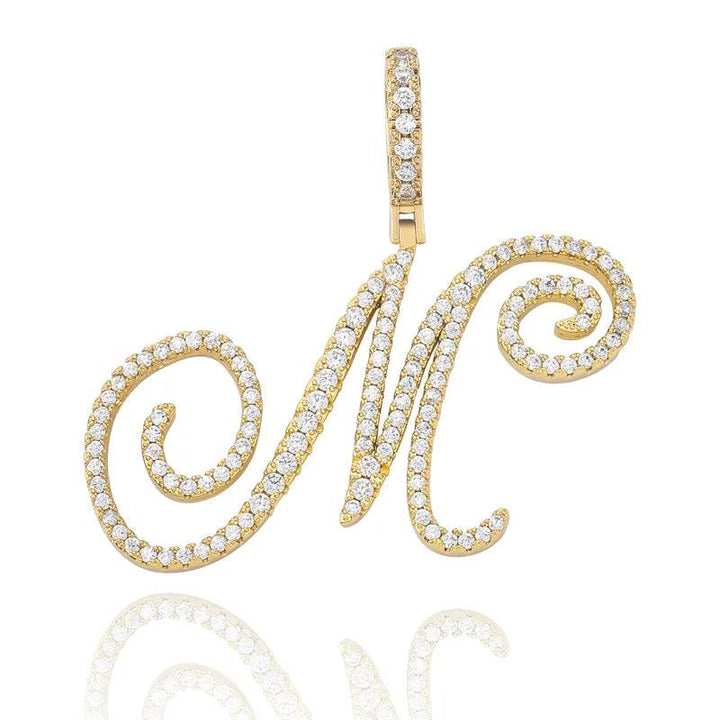 UltraLux™ Moissanite - Cursive Letter Pendant 'A - Z' - Ice Dazzle - UltraLux™ Moissanite - Pendant