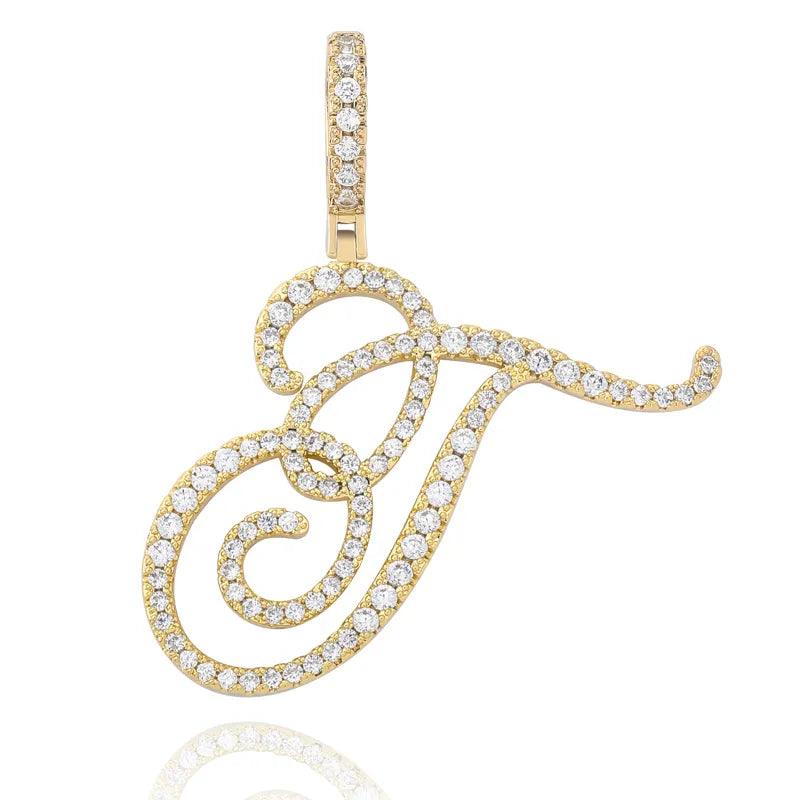 UltraLux™ Moissanite - Cursive Letter Pendant 'A - Z' - Ice Dazzle - UltraLux™ Moissanite - Pendant