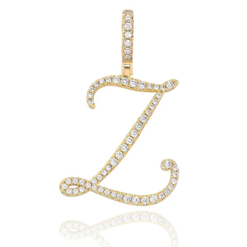 UltraLux™ Moissanite - Cursive Letter Pendant 'A - Z' - Ice Dazzle - UltraLux™ Moissanite - Pendant