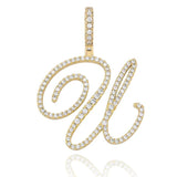 UltraLux™ Moissanite - Cursive Letter Pendant 'A - Z' - Ice Dazzle - UltraLux™ Moissanite - Pendant
