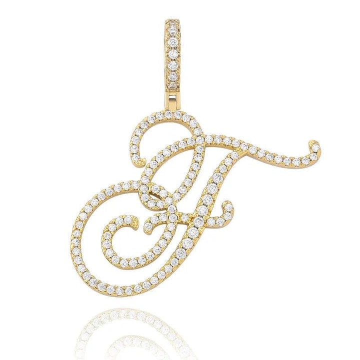 UltraLux™ Moissanite - Cursive Letter Pendant 'A - Z' - Ice Dazzle - UltraLux™ Moissanite - Pendant