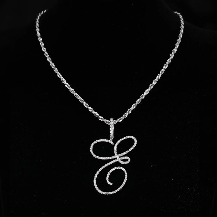 UltraLux™ Moissanite - Cursive Letter Pendant 'A - Z' - Ice Dazzle - UltraLux™ Moissanite - Pendant