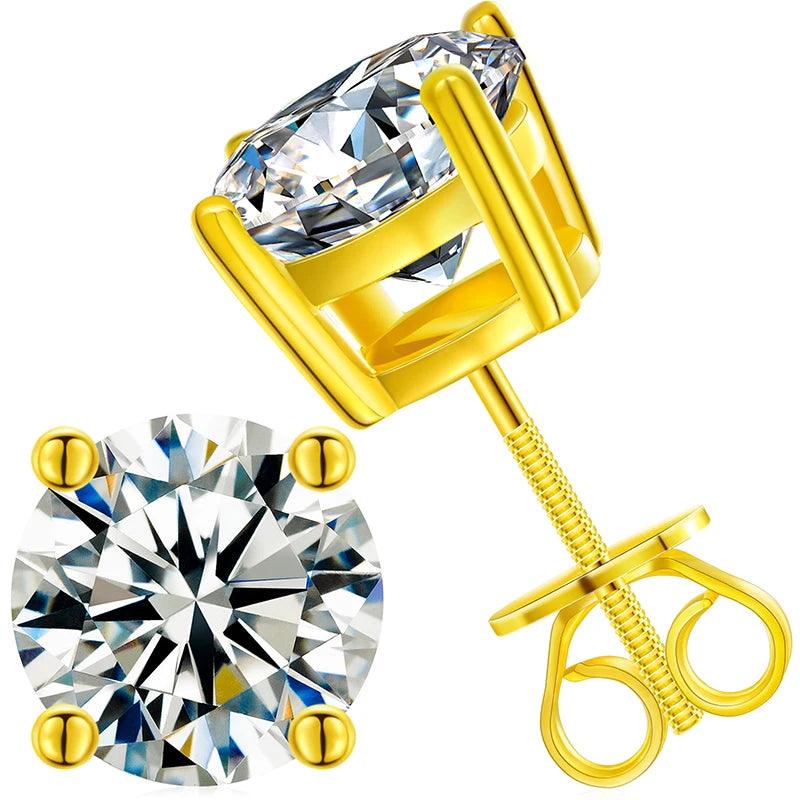 UltraLux™ Moissanite - 4 Prong Stud Earrings - Ice Dazzle