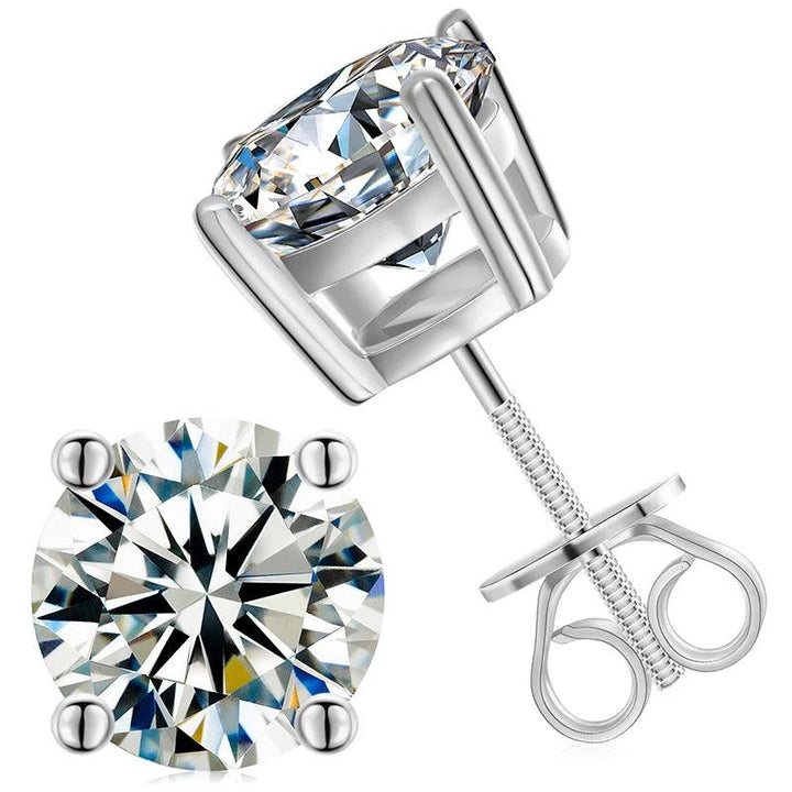 UltraLux™ Moissanite - 4 Prong Stud Earrings - Ice Dazzle