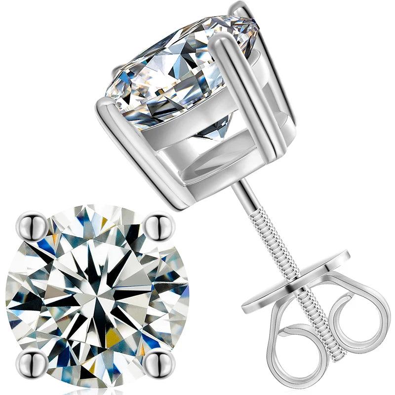 UltraLux™ Moissanite - 4 Prong Stud Earrings - Ice Dazzle