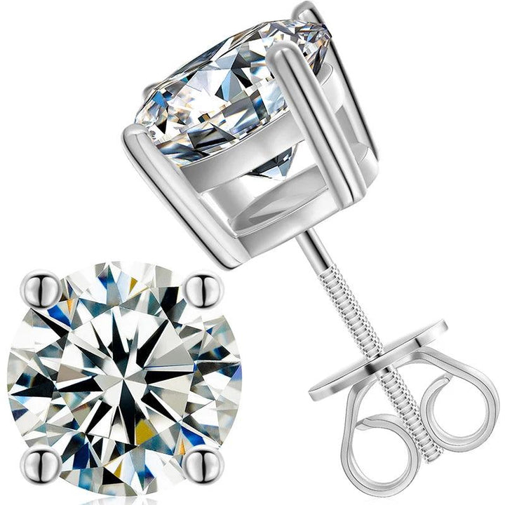 UltraLux™ Moissanite - 4 Prong Stud Earrings - Ice Dazzle