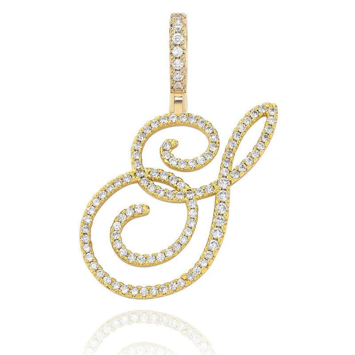 UltraLux™ Moissanite - Cursive Letter Pendant 'A-Z' - Ice Dazzle