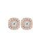 Ursa Cushion Stud Earrings - Rose Gold - Ice Dazzle - VVX™ Diamond - Solitaire Earrings