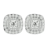 Ursa Cushion Stud Earrings - White Gold - Ice Dazzle - VVX™ Diamond - Solitaire Earrings