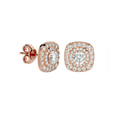 Ursa Round Stud Earrings - Rose Gold - Ice Dazzle - VVX™ Diamond - Solitaire Earrings