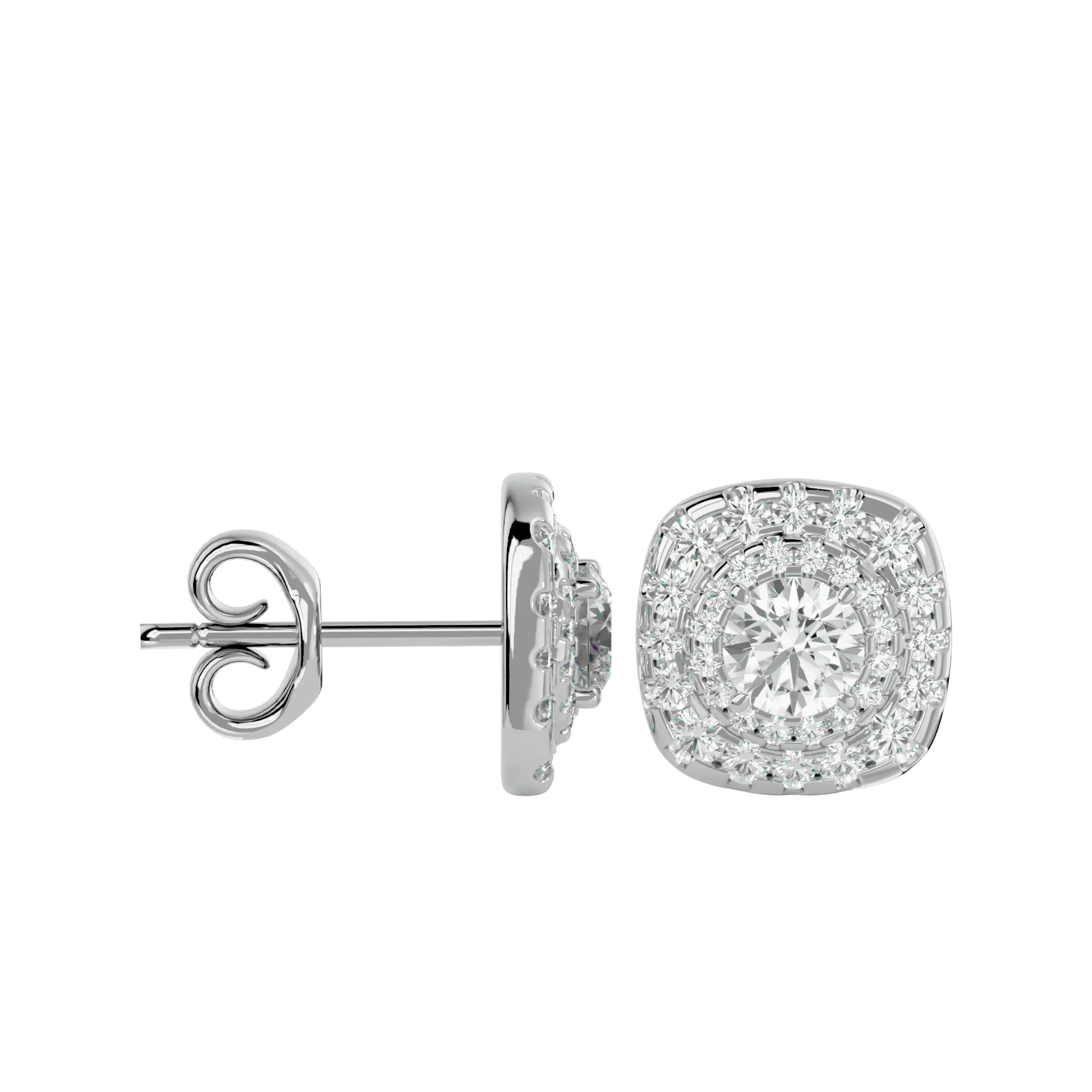 Ursa Round Stud Earrings - White Gold - Ice Dazzle - VVX™ Diamond - Solitaire Earrings