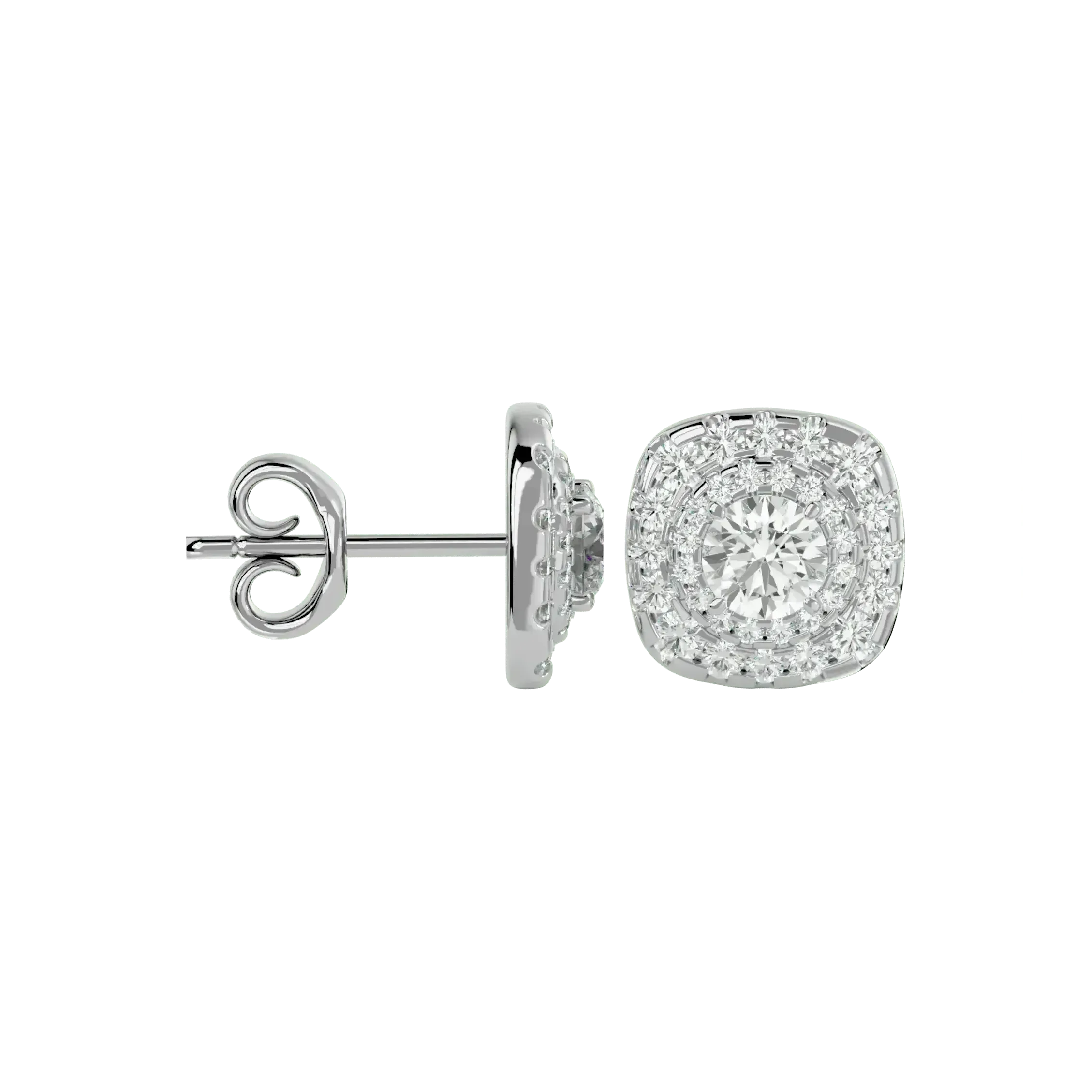 Ursa Round Stud Earrings - White Gold - Ice Dazzle - VVX™ Diamond - Solitaire Earrings