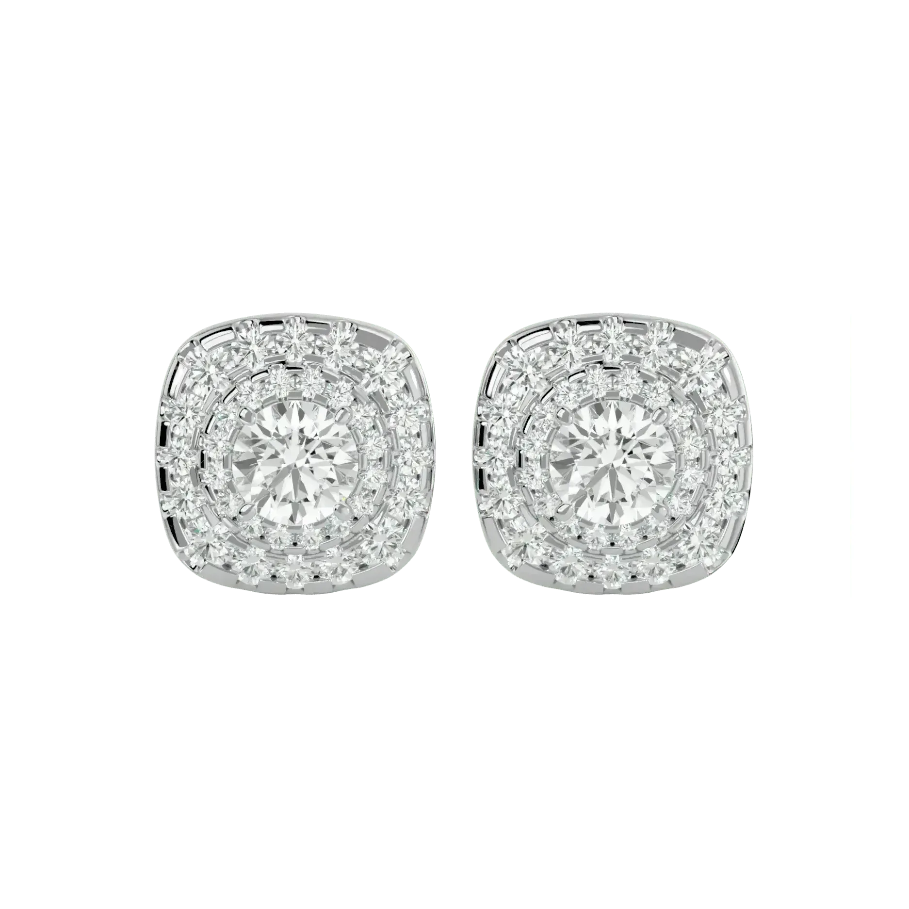Ursa Round Stud Earrings - White Gold - Ice Dazzle - VVX™ Diamond - Solitaire Earrings