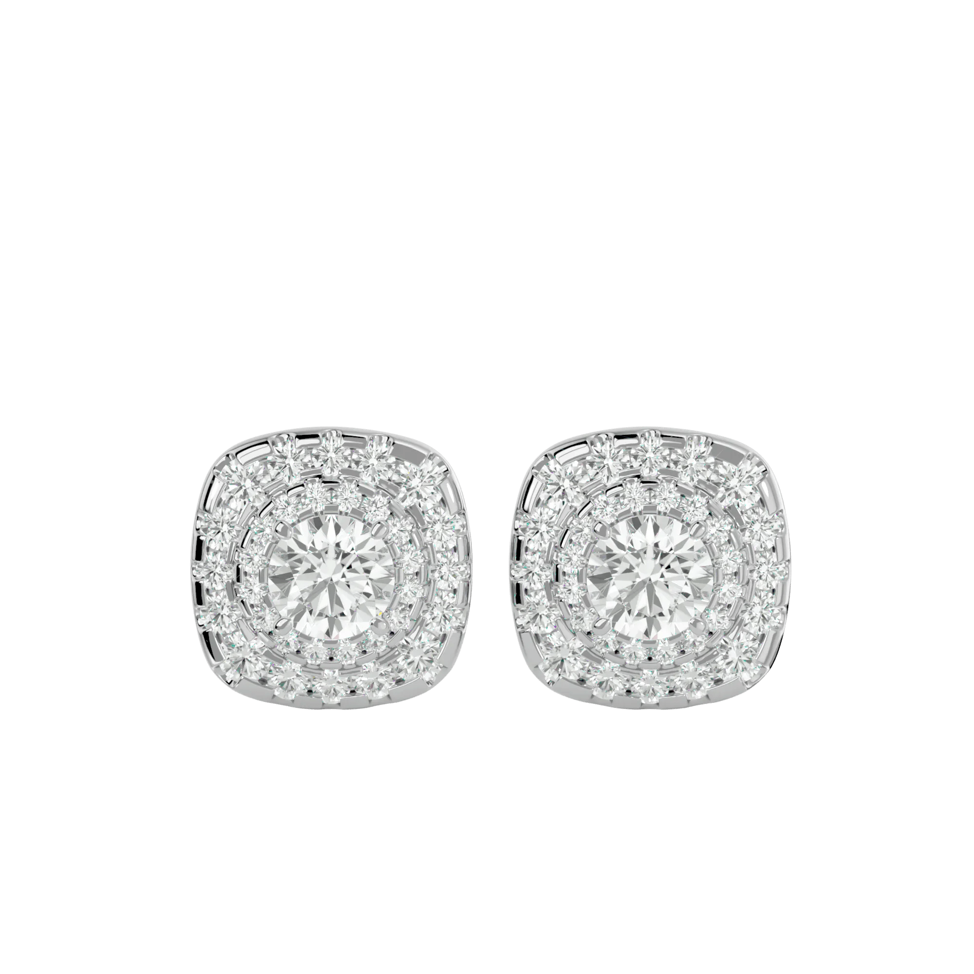 Ursa Round Stud Earrings - White Gold - Ice Dazzle - VVX™ Diamond - Solitaire Earrings